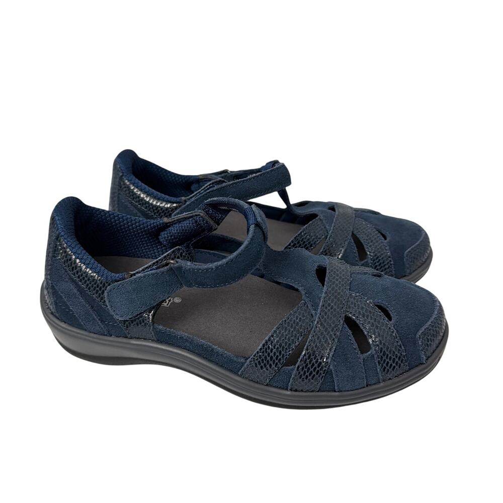 Orthofeet Shoes Women’s 5.5 X-Wide Juno Blue Mary Jane Comfort Suede